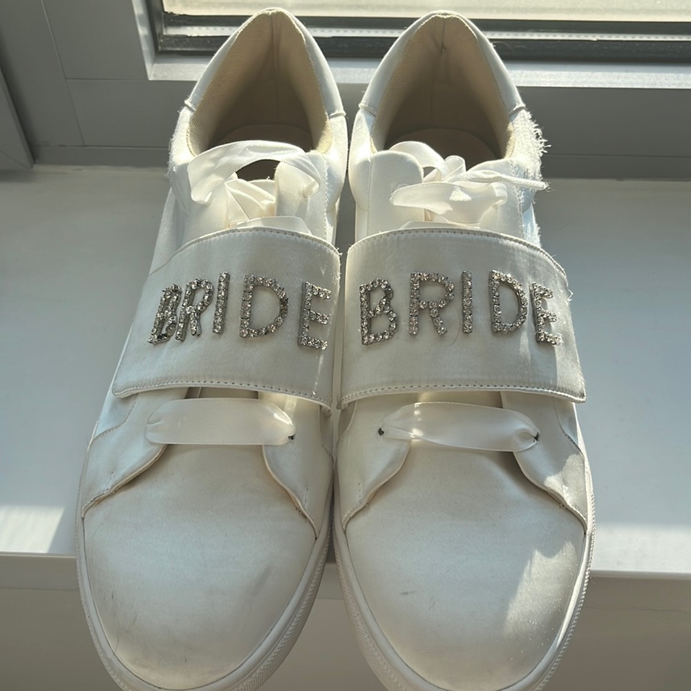 Blue by Betsey Johnson Liana Satin Jeweled Bride Sneakers Sz. 11